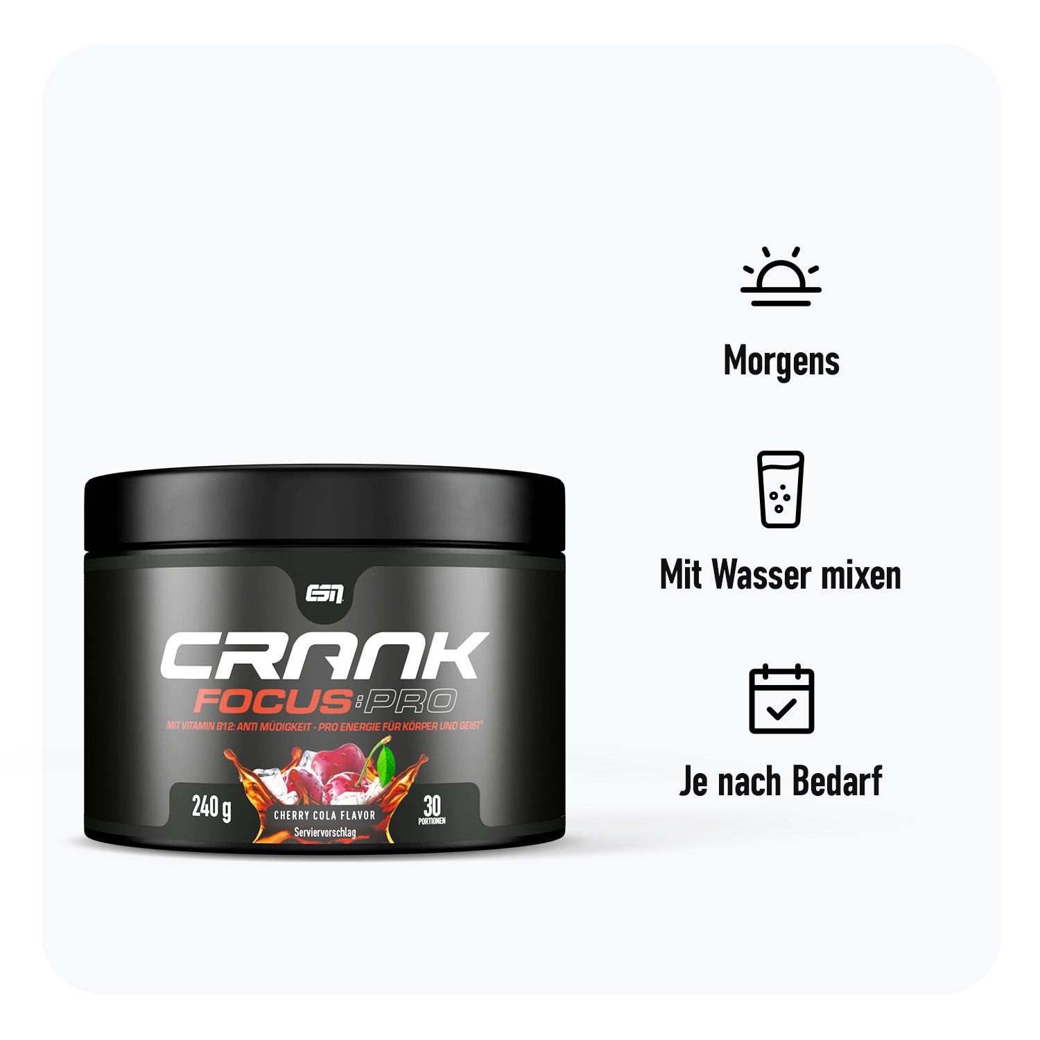 ESN Crank Booster Pre-allenamento 380 G - Sour Power, Vegano, Made In Germany, Con Caffeina E Aminoacidi