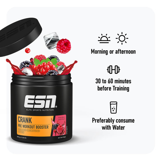 PreWorkout Booster for the perfect workout ESN Crank